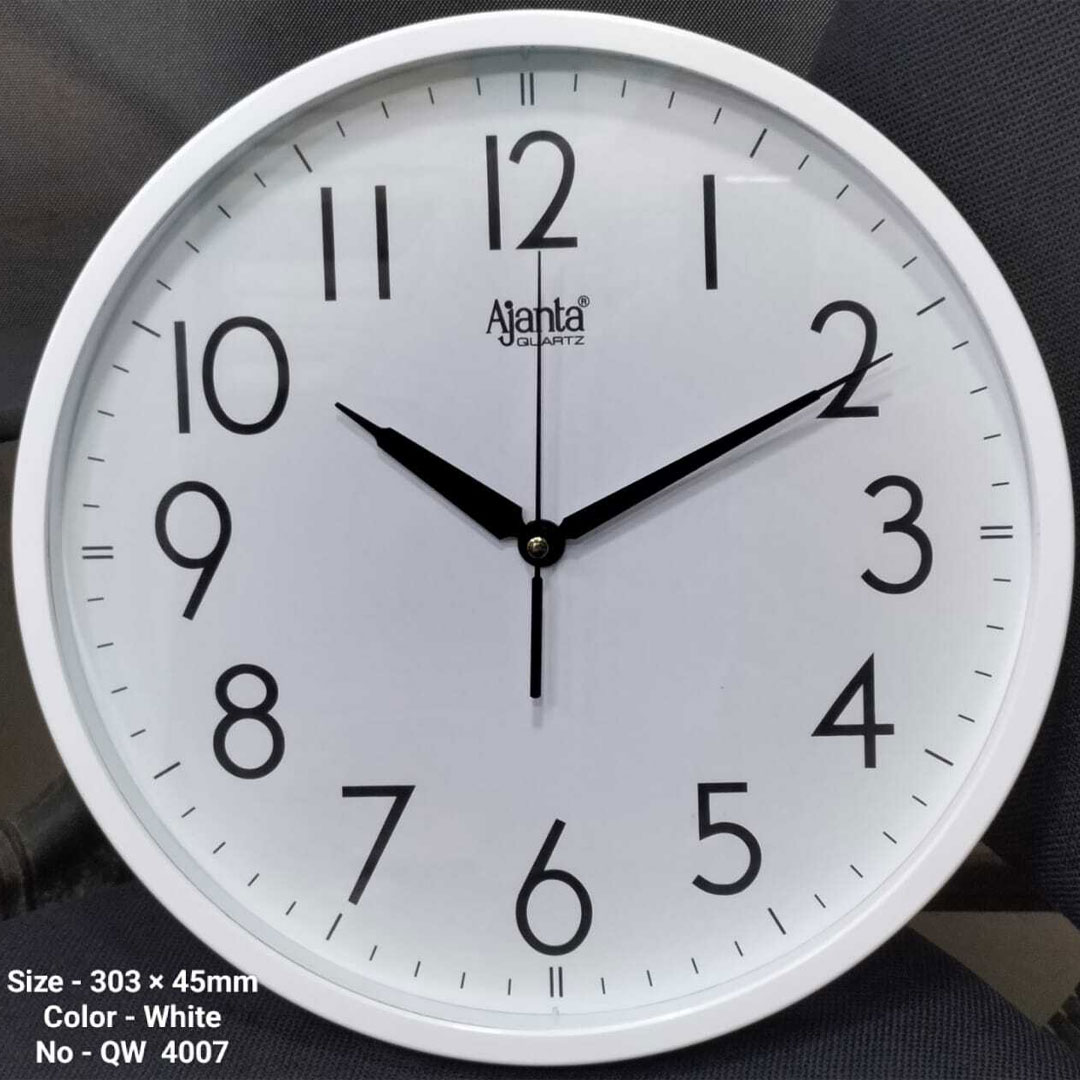 AJANTA WALL CLOCK MADE IN INDIA WHITE M NO-4007