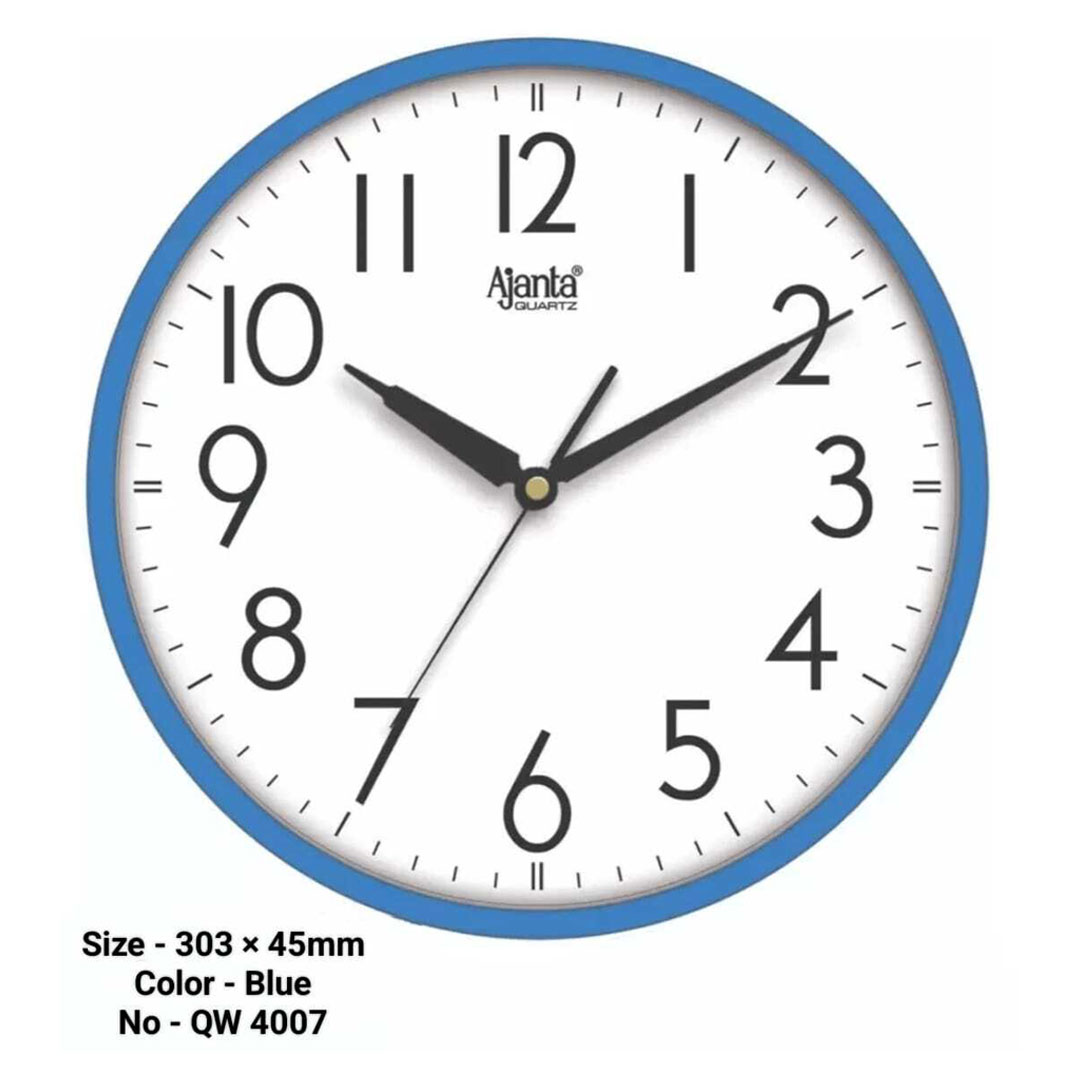 AJANJA WALL CLOCK MADE IN INDIA BLUE M NO-4007