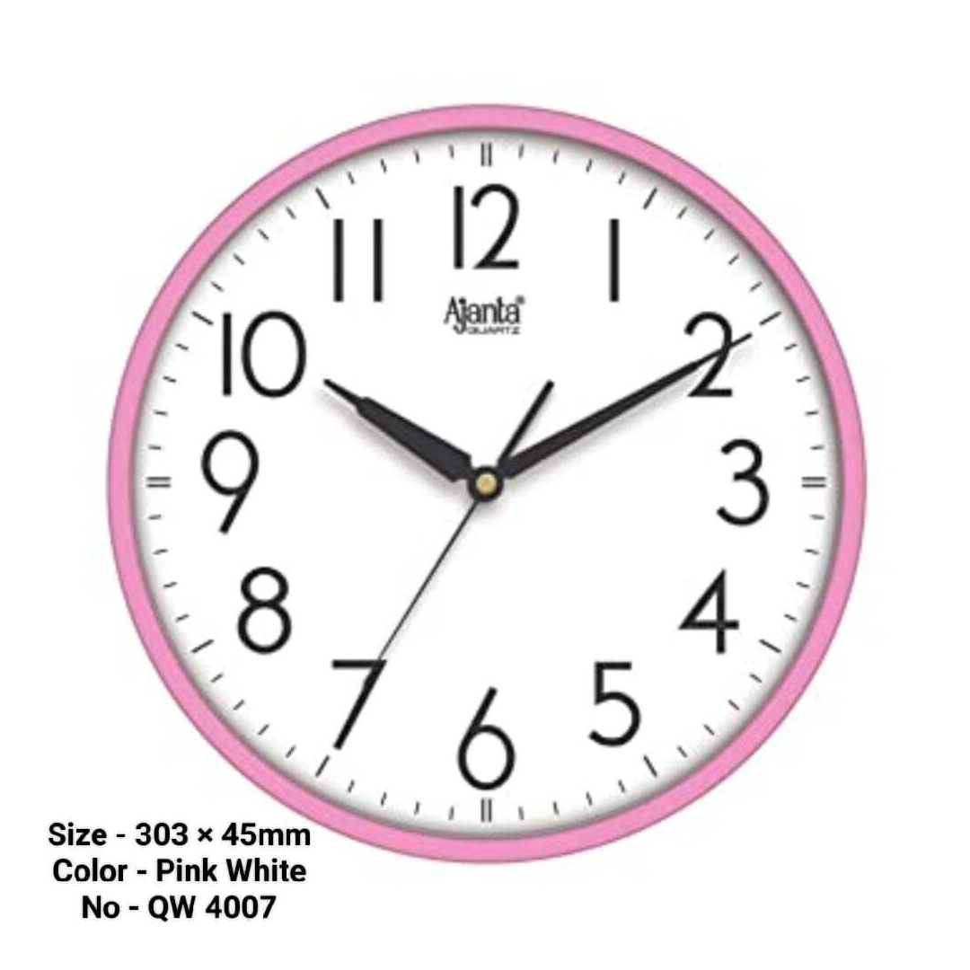 AJANTA WALL CLOCK MADE IN INDIA PINK M NO-4007