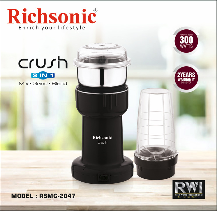 RICHSONIC BRAND MIXER GRINDER RSMG-2047 300W