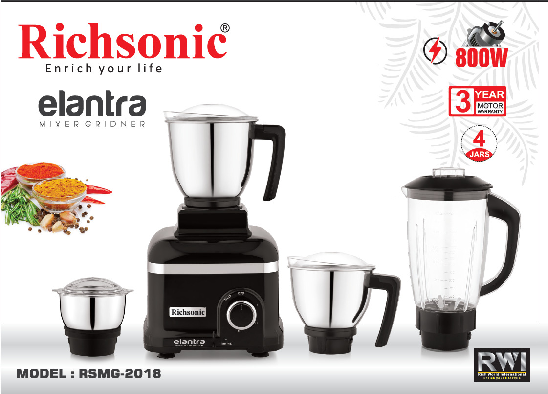 RICHSONIC BRAND MIXER GRINDER RSMG-2018