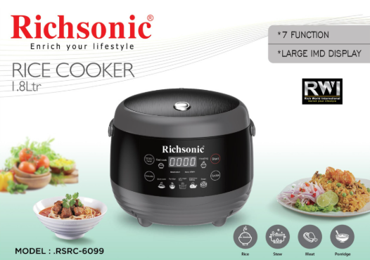 RICHSONIC SUGAR-FREE RICE COOKER RSRC-6099